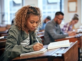 She is ready for the exam because she studied